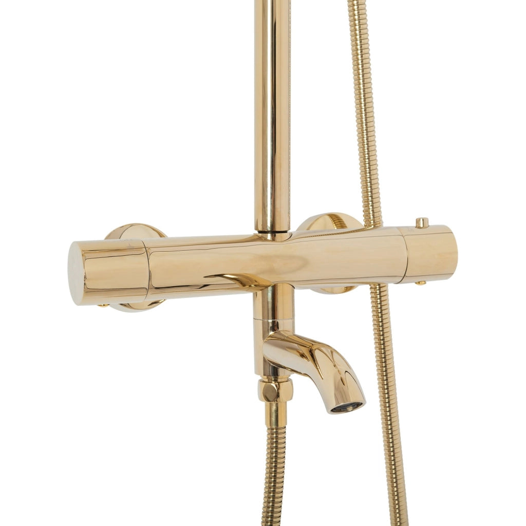 Set Doccia Da Incasso Con Termostatato Lungo Gold
