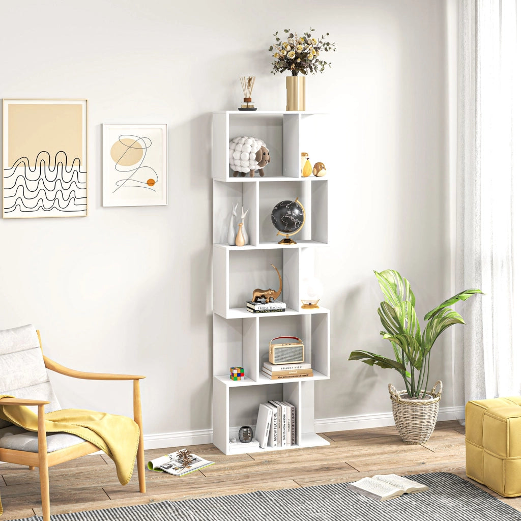 Mobile Libreria 5 Ripiani 60x24x184,5 cm Bianco