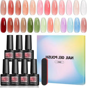 Set di Vernici per Unghie a Guscio UV a 25 Colori - Carattere di Manicure Francese per un'Attenzione DIY a Casa per Donne