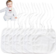 Set di 10 tessere per dipingere - Sciarpa per baby shower a forma di triangolo bianco, tessere per bambini impermeabili, set di tessere per bambini come regalo per un bambino o una bambina