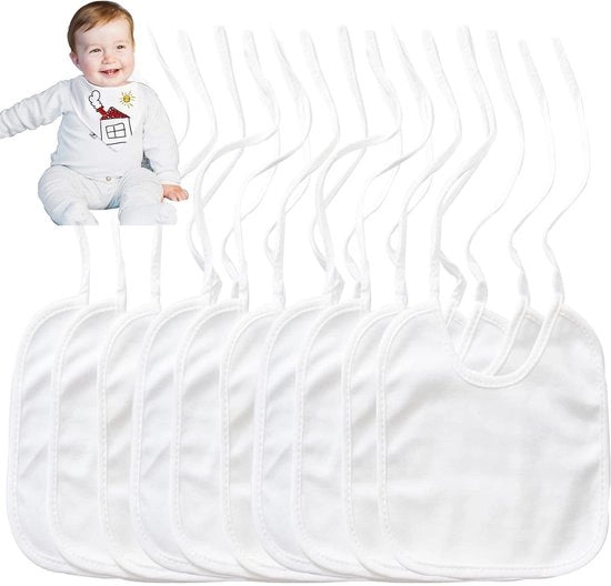 Set di 10 tessere per dipingere - Sciarpa per baby shower a forma di triangolo bianco, tessere per bambini impermeabili, set di tessere per bambini come regalo per un bambino o una bambina