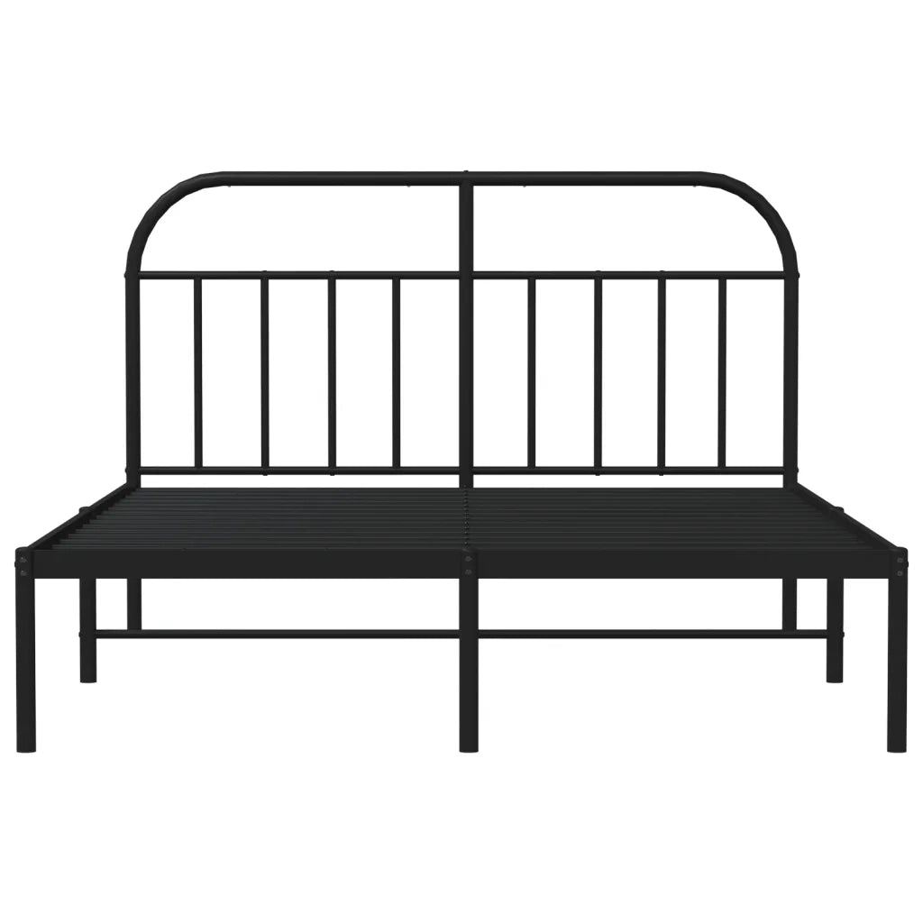 Giroletto con Testiera-Struttura Letto con testiera in Metallo Nero 140x200 cm 158713