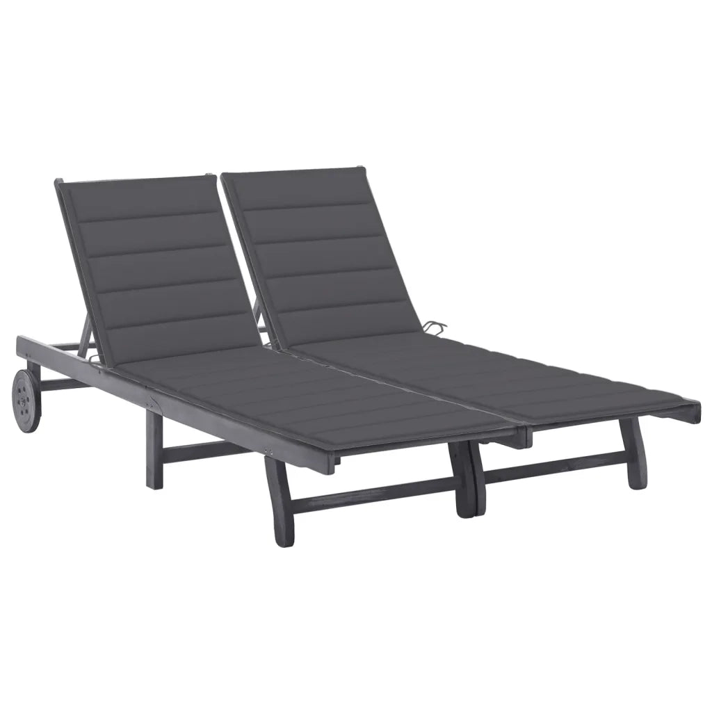 Sdraio da Giardino Grigia a 2 Posti con Cuscini Massello Acacia cod mxl 12431