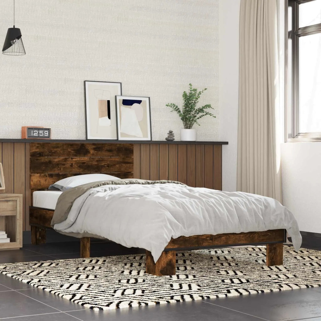 Struttura letto con testata Rovere Fumo 80 x 200 cm 8009090
