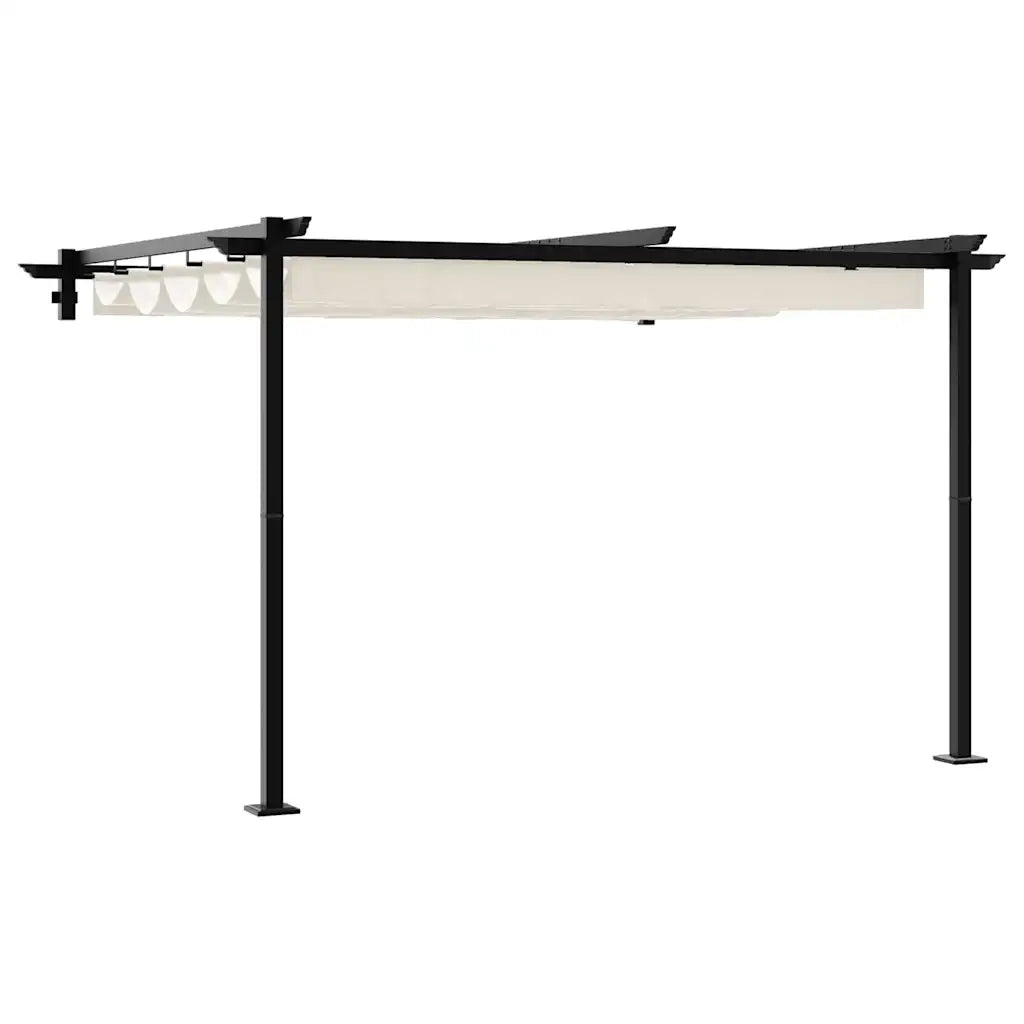 vidaXL Gazebo a Muro Crema Acciaio
