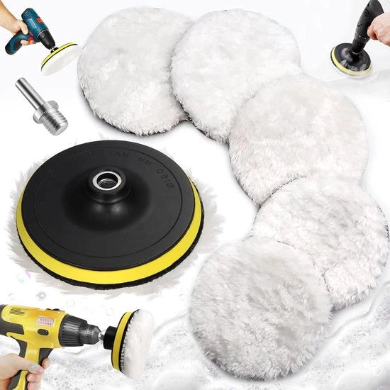 Set di spazzole a vetro per auto con adesivo e set di spazzole a vetro in lana 5 pezzi 125 mm