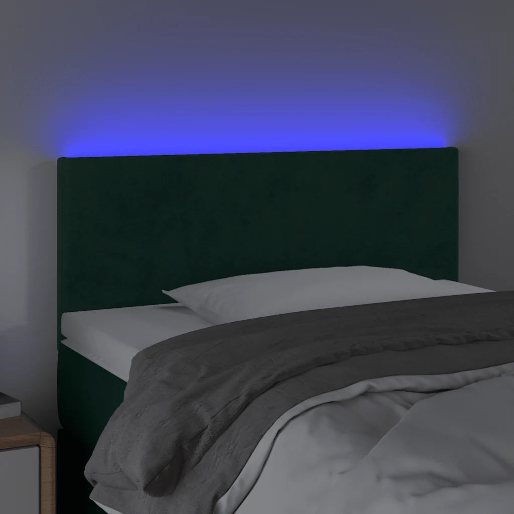 Testiera | Testata a LED Verde scuro 90x5x78/88 cm in Similpelle