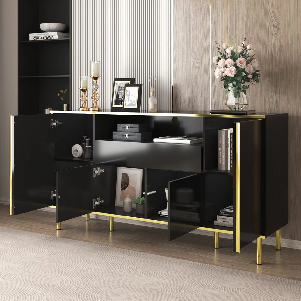 Cassettiera Sideboard ¨C Minimal ¨C nero lucido 150x40x80cm