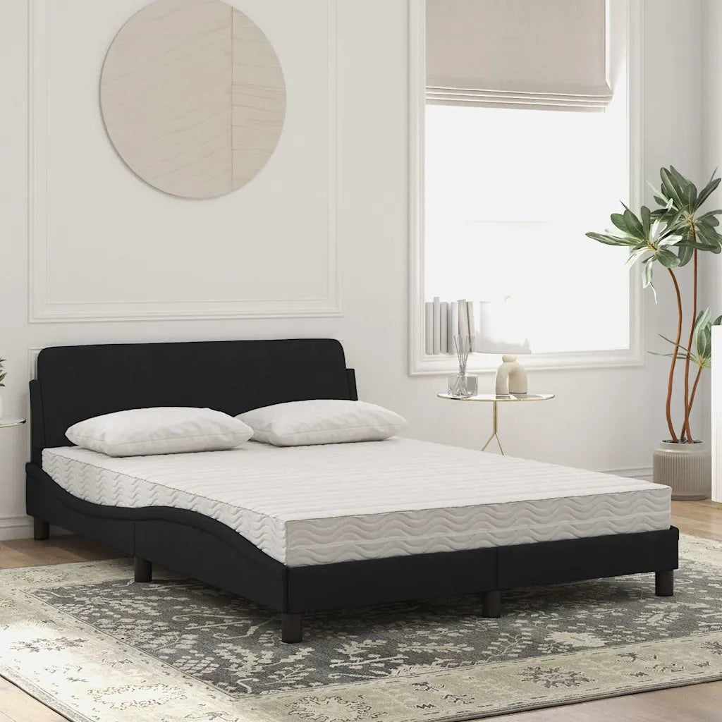 Letto con Materasso-Struttura Letto con Materasso Dover Nero 120x200 cm in Velluto