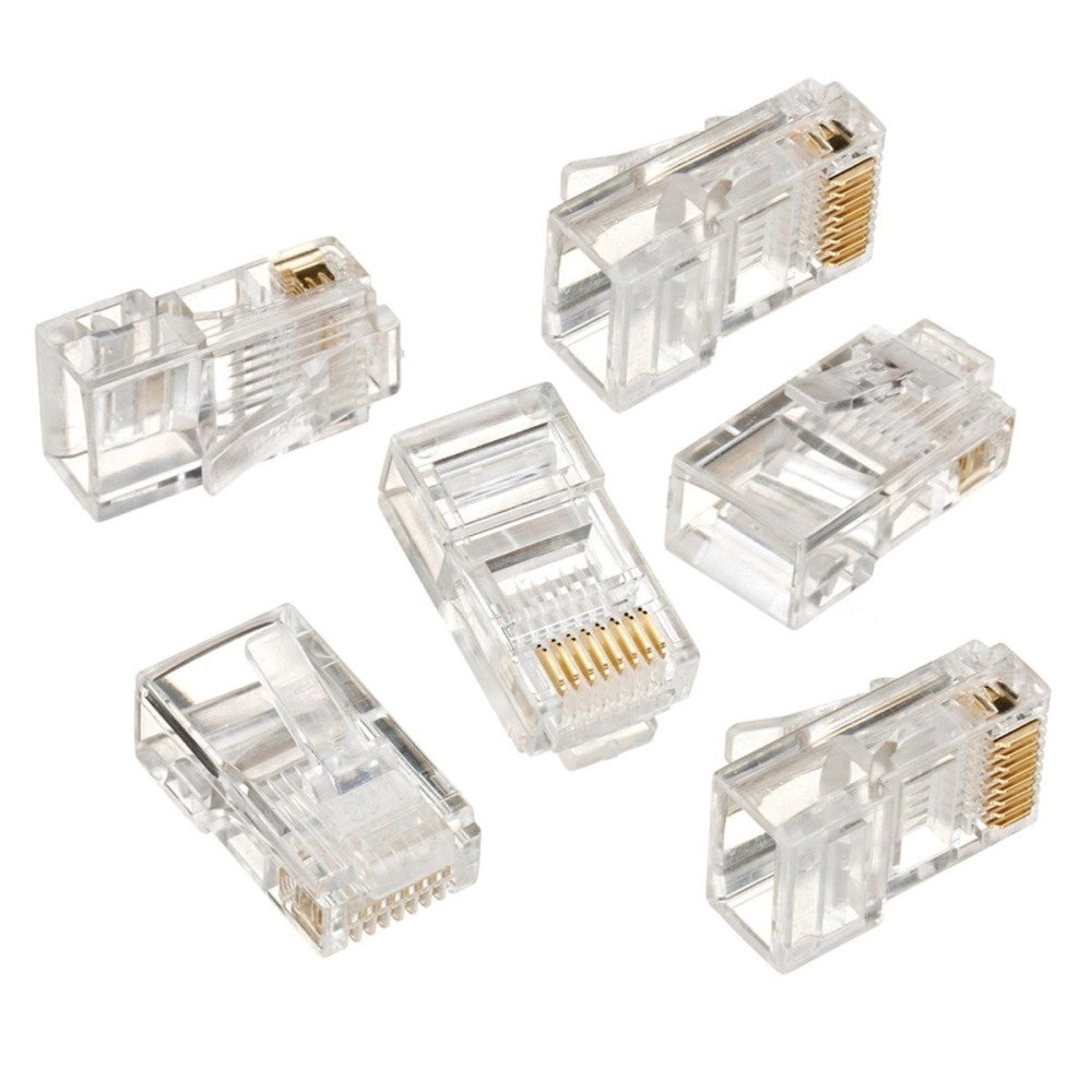 Trade Shop - Connettore Lan 8 Poli Ethernet Plug Rj45 Maschio Da Crimpare Per Cavo Di Rrete -