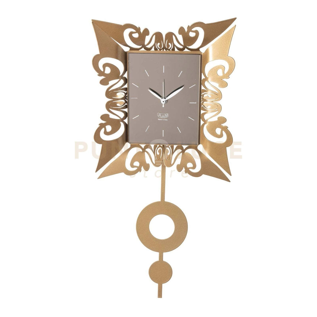 orologio vanity pendolo Oro laccato in Ferro 26,7x54Hcm