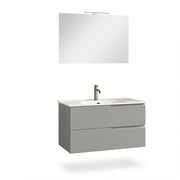 Mobile bagno composizione 4 pezzi L.101 P.46,5 H.190 cm VENERE colore grigio opaco