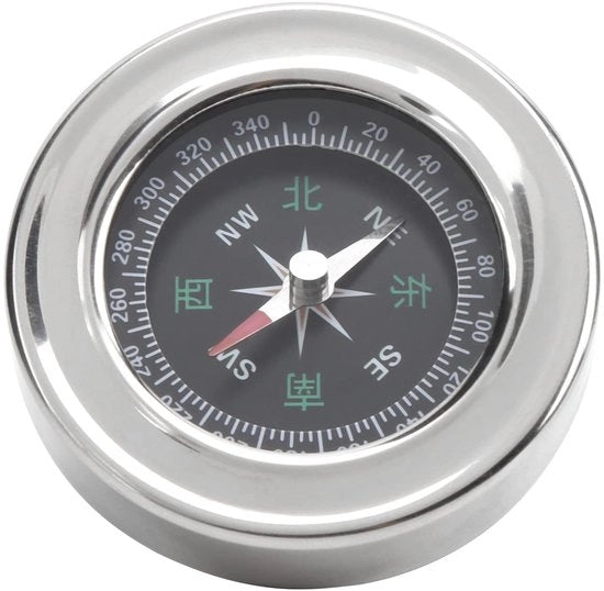 Compasso Portatile Mini - Compasso in Acciaio Inossidabile - Compasso per Orientamento All'Aperto - Diametro 6 cm - Peso 53 g - Compasso da Zaino