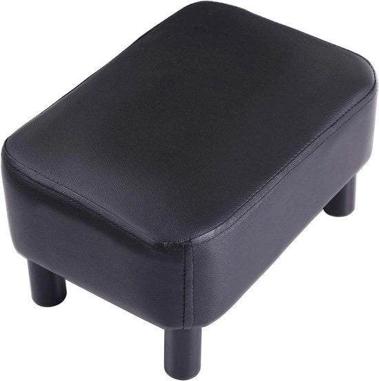 Banco per piedi - pelle in PU - moderno - 1 pezzo - nero - noce di rovere - 42 cm