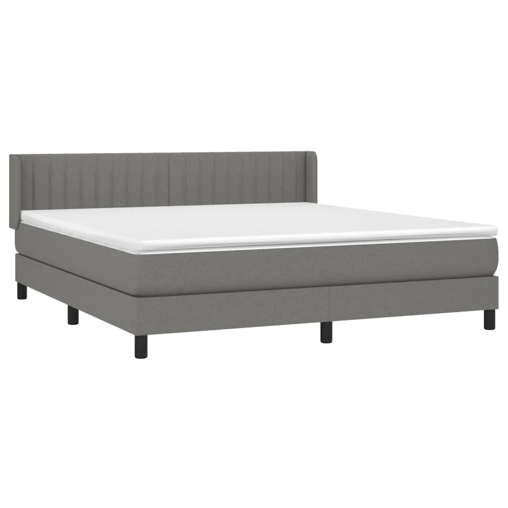 Giroletto a Molle con Materasso Grigio Scuro 160x200 cm Tessuto cod mxl 38229