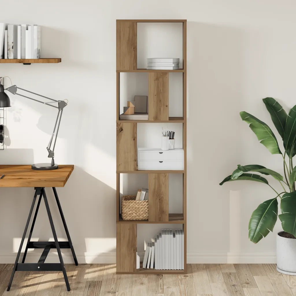 Libreria 5 Piani Rovere Artigianale 45x23,5x162,5cm Multistrato 852788
