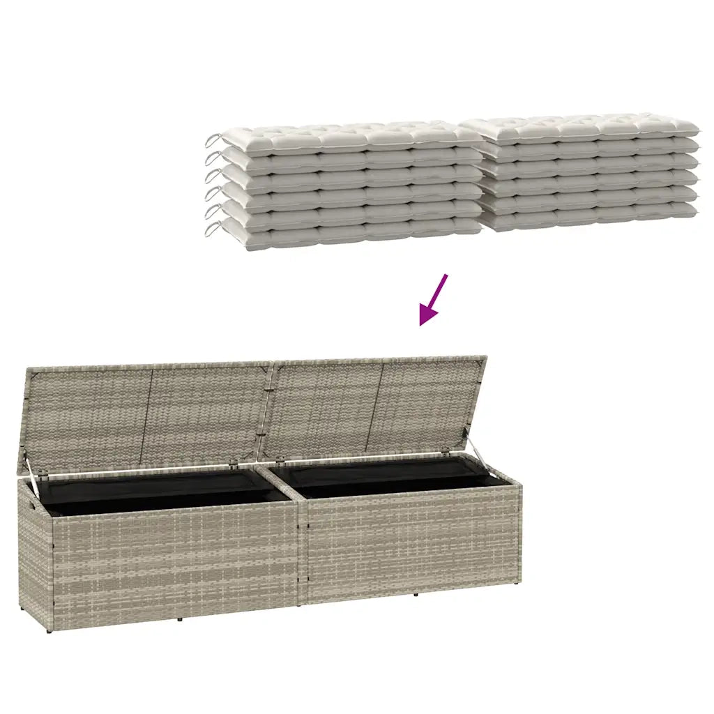 Baule da Giardino Grigio Chiaro 220x50x58 cm in Polyrattan CFW3933202