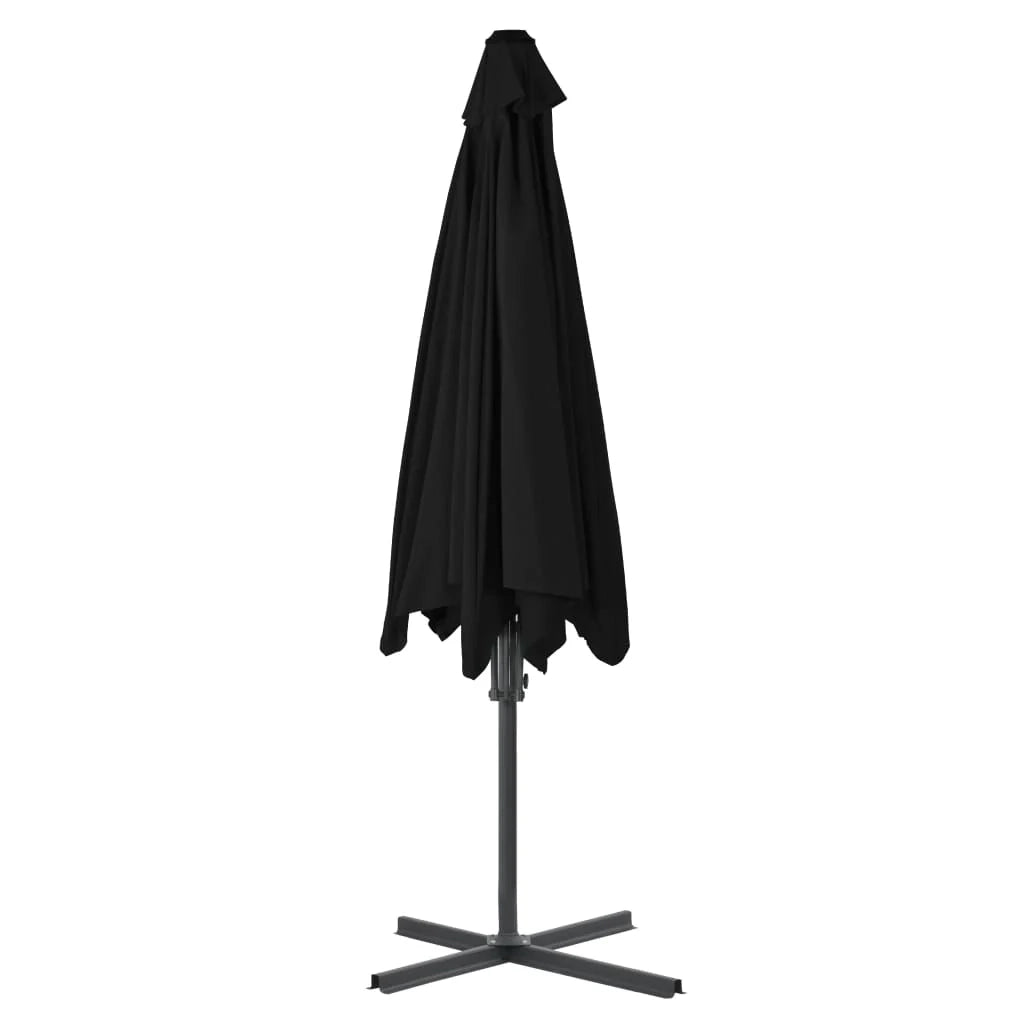 Ombrellone da esterno con palo in acciaio 300 x 230 cm nero 02_0008206