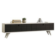 Tresana, Mobile Porta tv 2 Ante, 160x25x35h cm Nero Antracite