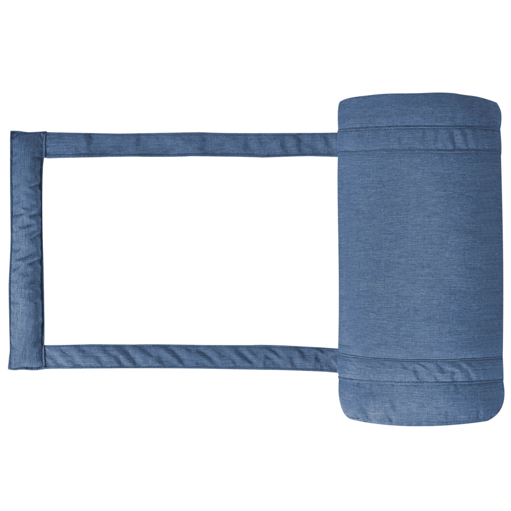 Cuscino per lettino da sole in poliestere blu, resistente ai raggi UV e idrorepellente, con lacci e poggiatesta, imbottitura spessa