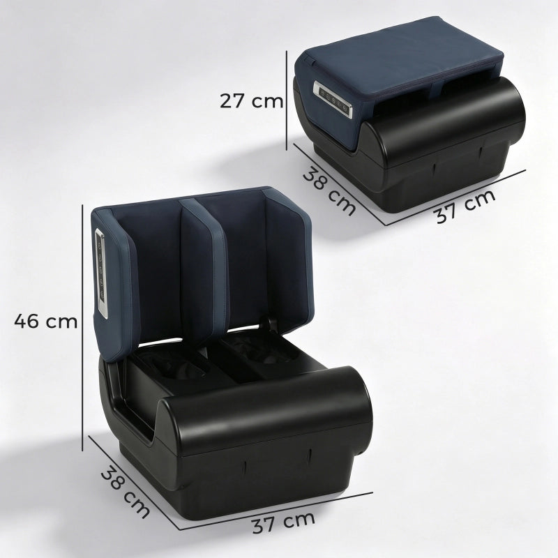 Massaggiatore per gambe 2 in 1 con funzione riscaldante, compressione ad aria, timer, 3 modalit¨¤ e intensit¨¤, colore blu e nero.