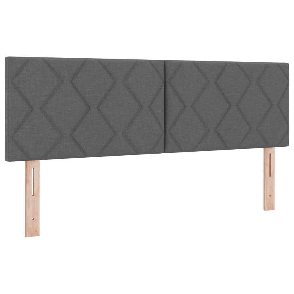 Letto Box Spring con Materasso Grigio Scuro 140x190 cm Tessuto