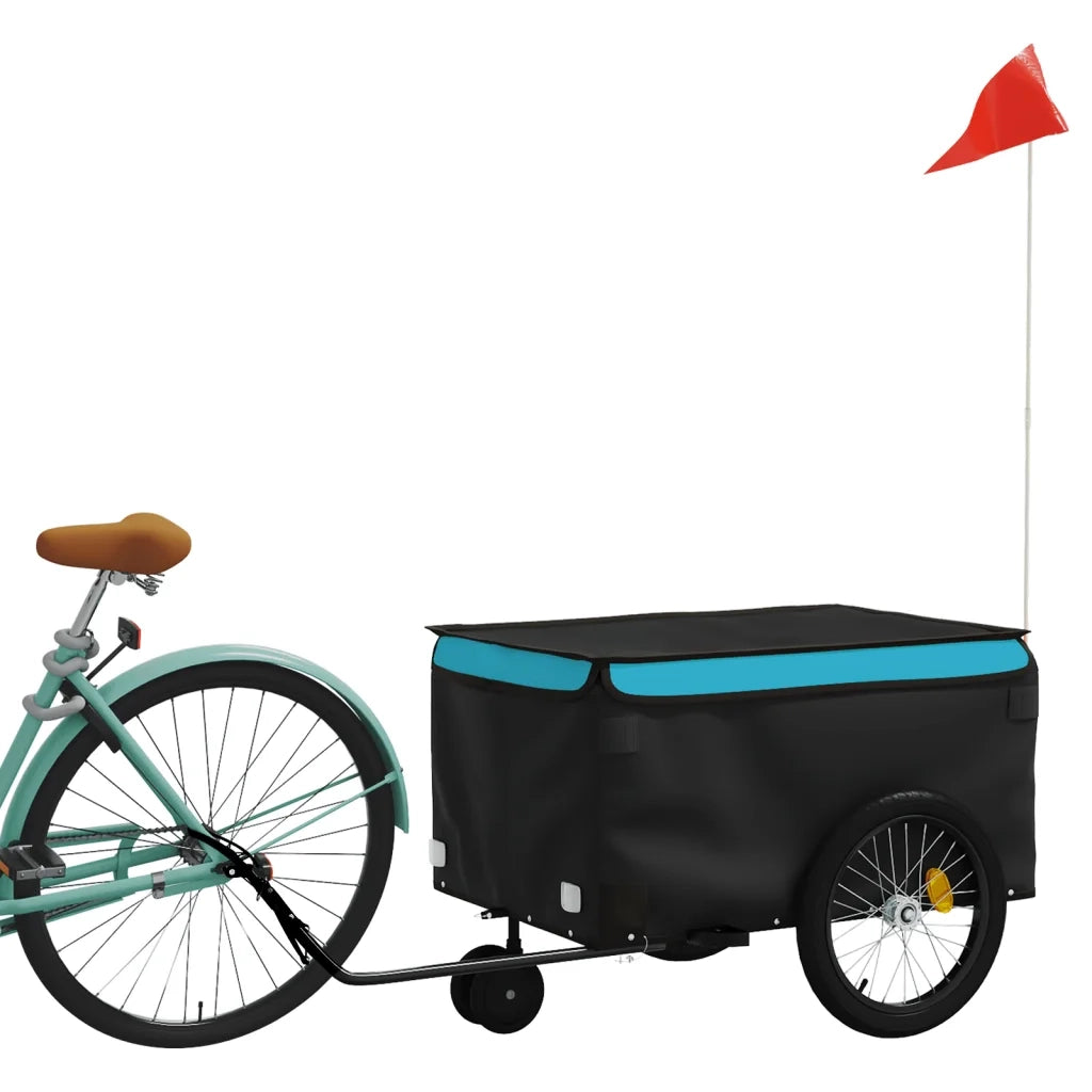 Rimorchio da Bici Nero e Blu 30 kg in Ferro CFW9149818