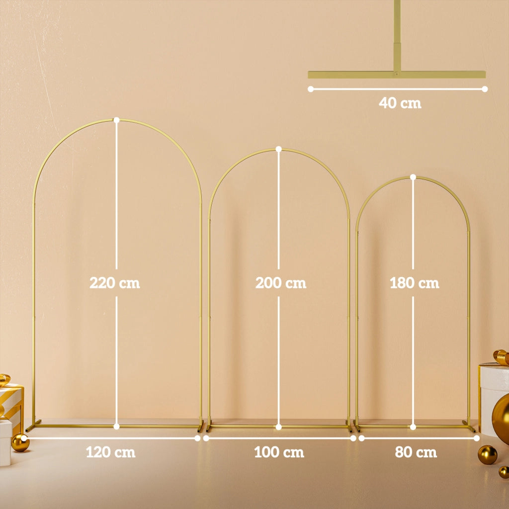 Arco per Matrimonio in Metallo Dorato ¨C Zephmum ¨C 2.2m, 2m, 1.8m