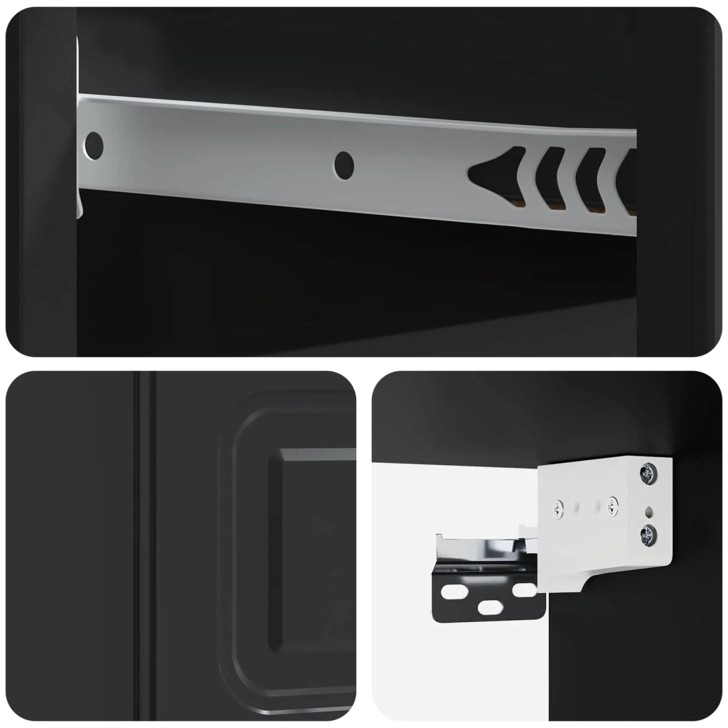 Mobiletto da notte a muro 2 pcs Nero 34,5 x 33 x 20 cm 899278