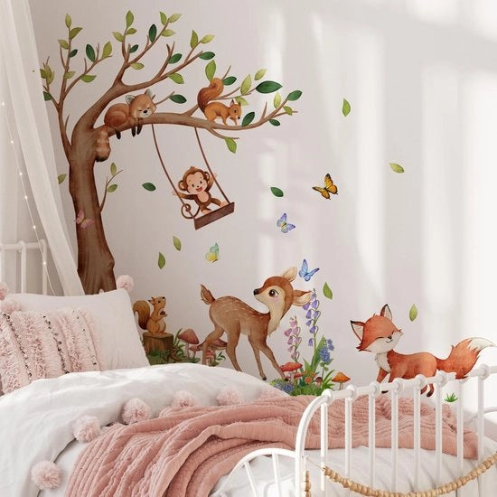 Decorazione per Parete con Giungla di Animali - Sticker per Parete per Camera da Bambini - Decorazione per Parete per Salotto - Decorazione per Parete per Camera da Letto - Facile da Applicare - 100% Vinile Amichevole