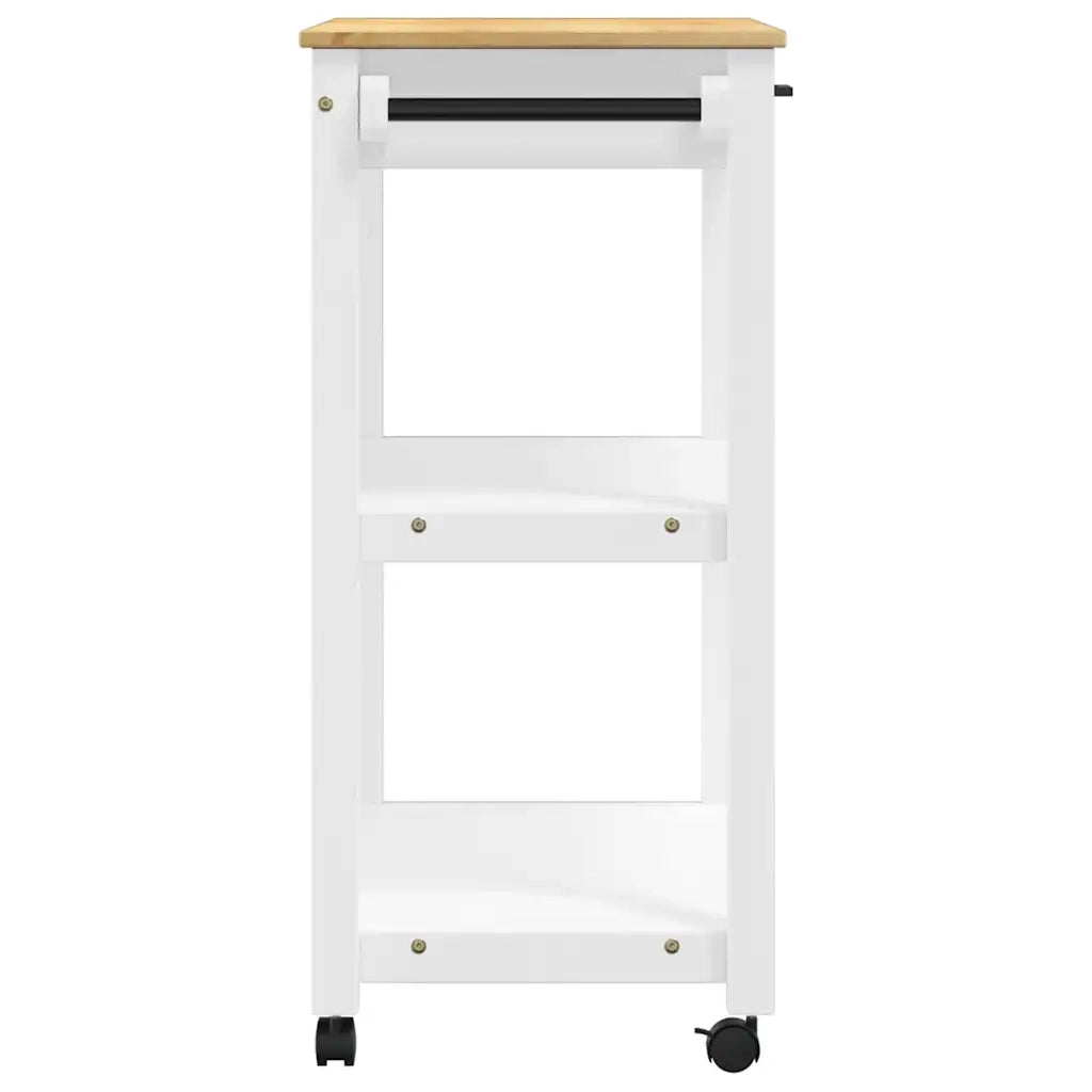 Carrello da Cucina MONZA 84x40x88,5 cm in Legno Massello di Pino 376105