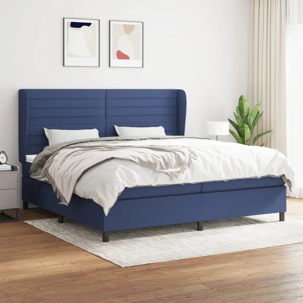 Giroletto a Molle con Materasso Blu 200x200 cm in Tessuto cod mxl 57545