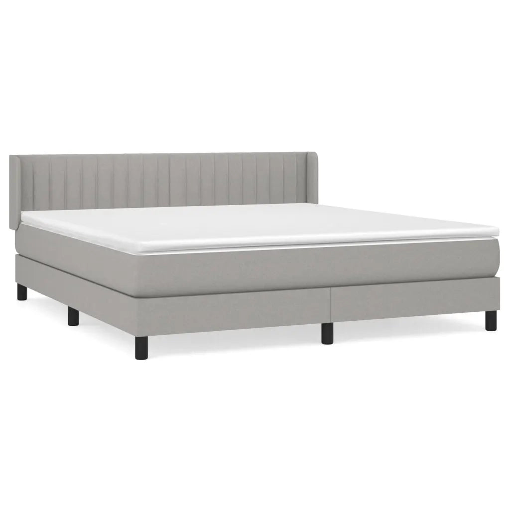 Giroletto a Molle con Materasso Grigio Chiaro180x200 cm Tessuto cod mxl 63254