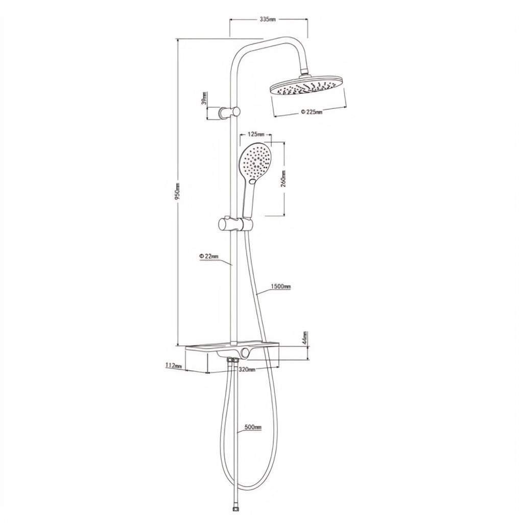 Colonna doccia attrezzata 008 ottone cromato 2 funzioni soffione doccetta tonda *** pezzi 1
