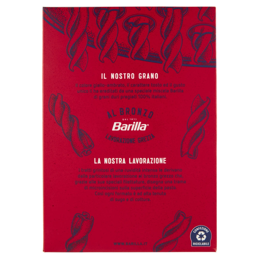 Barilla fusilloni pasta trafilata al bronzo confezione da 400 grammi