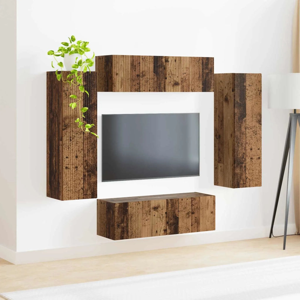 Set di Mobiletto da TV a Parete 4 pcs 29,5 x 31 x 100 cm