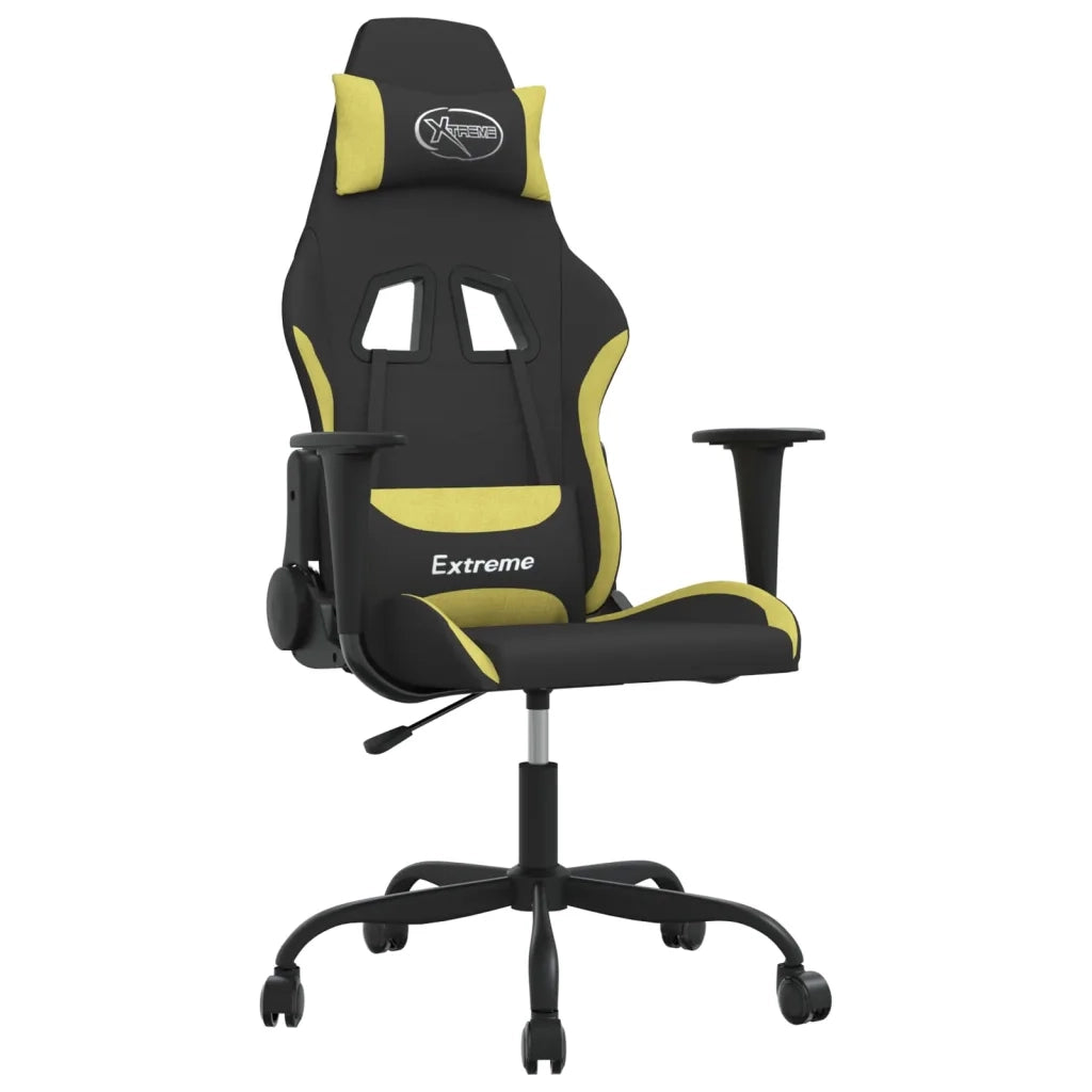 Sedia da Gaming Nero e Verde Chiaro in Tessuto cod mxl 61373