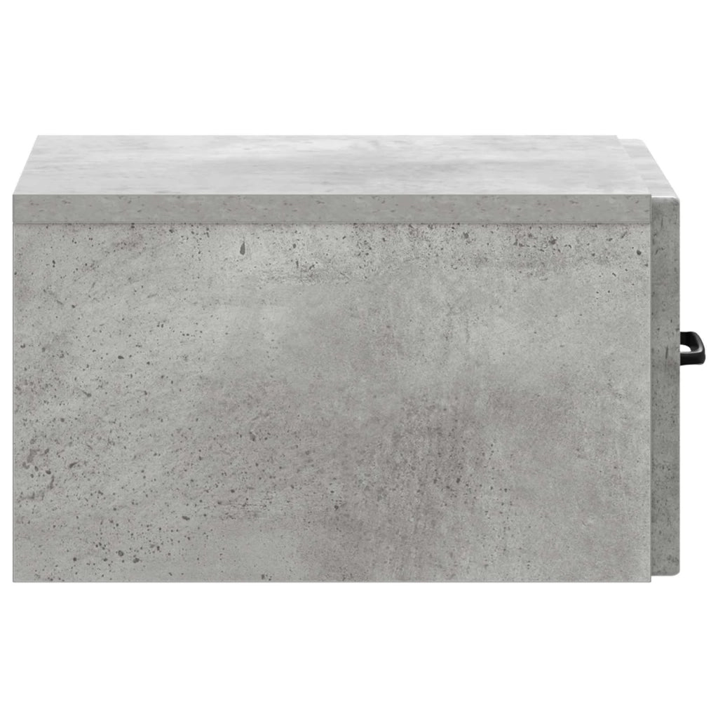 Mobiletto da notte a muro con cassetto 2 pcs Grigio Cemento