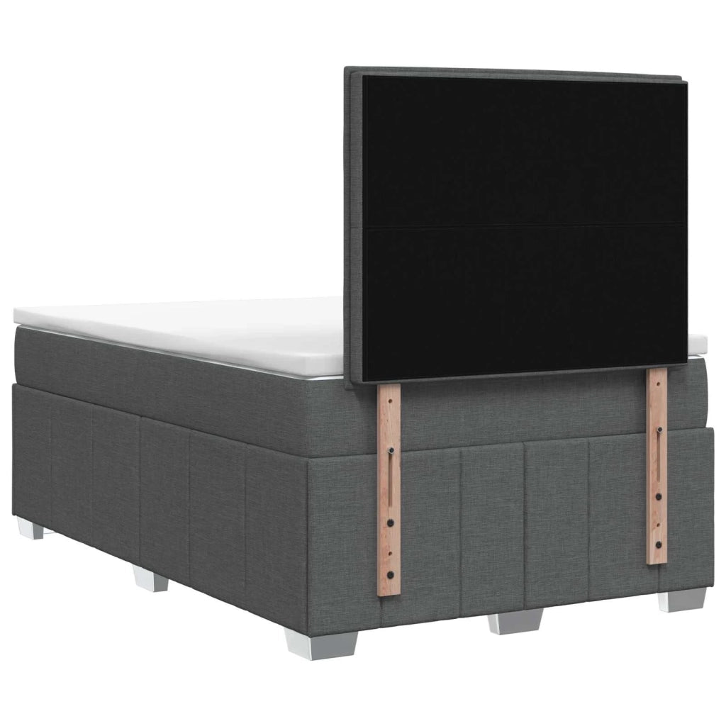 Letto Box Spring LED con Materasso Grigio Scuro 120 x 190 cm 3455550