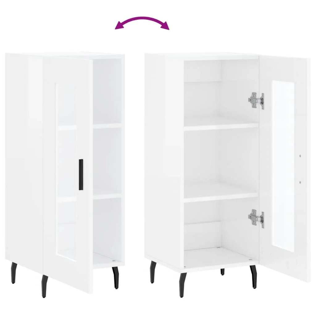 Buffet credenza cassettiera mobiletto mobile contenitore organizer per cucina soggiorno finitura lucida 34,5 x 34 x 90 cm legno ingegnerizzato bianco 02_0030615