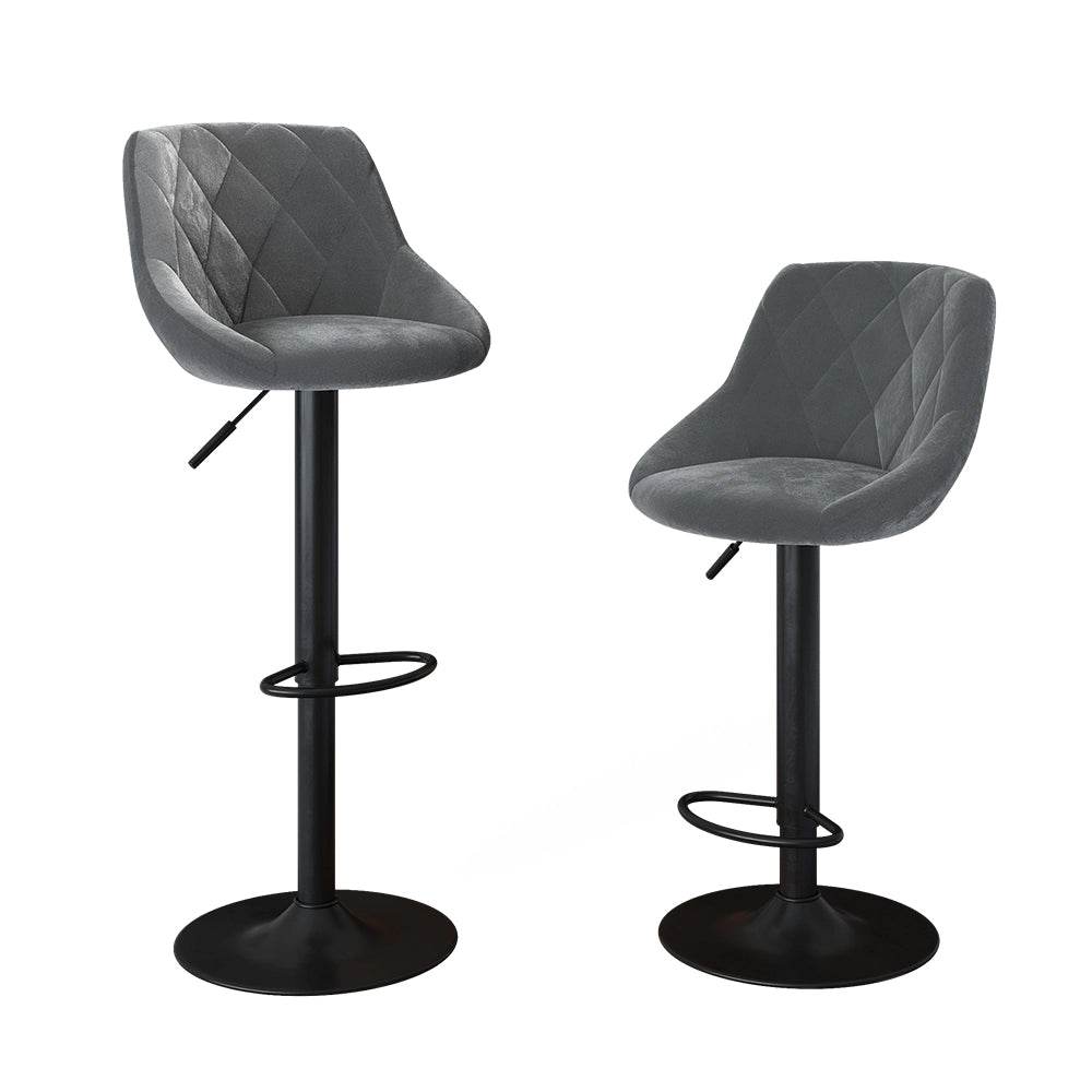 Set di 2 sgabelli da bar Sena Grigio/Nero 47.5 x 84 cm Vicco