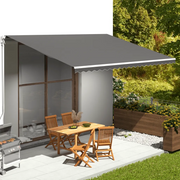 Tessuto di Ricambio per Tenda da Sole Antracite 500x350 cm Poliestere 311952