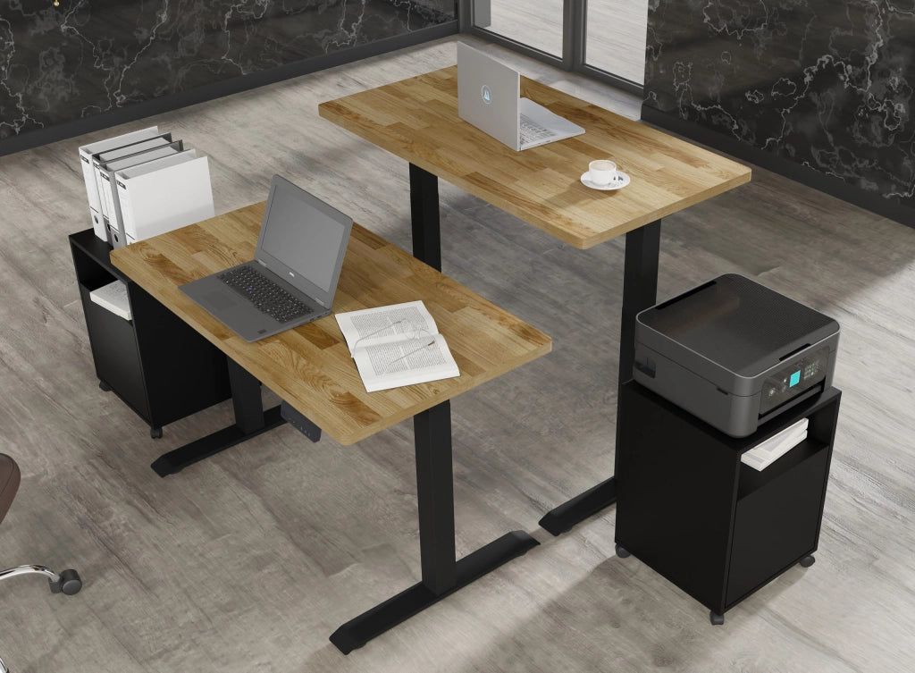 SCRIVANIA BIM NATURAL 2P NERO OPACO ROVERE NATURALE 120x65