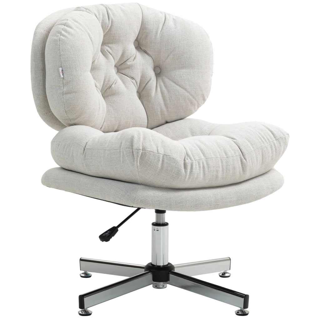 Sedia da ufficio senza braccioli ¨C zephmum ¨C imbottita, altezza regolabile, crema