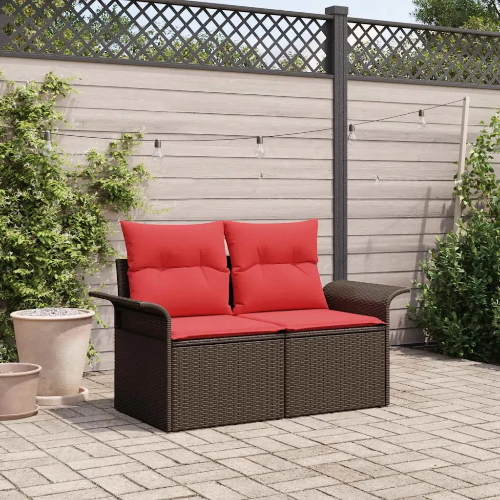 Divano da giardino con cuscino 141 x 62 x 69 cm polyrattan