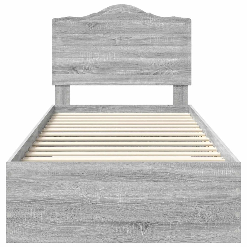Struttura del letto con testiera Grigio Sonoma 100 x 200 cm