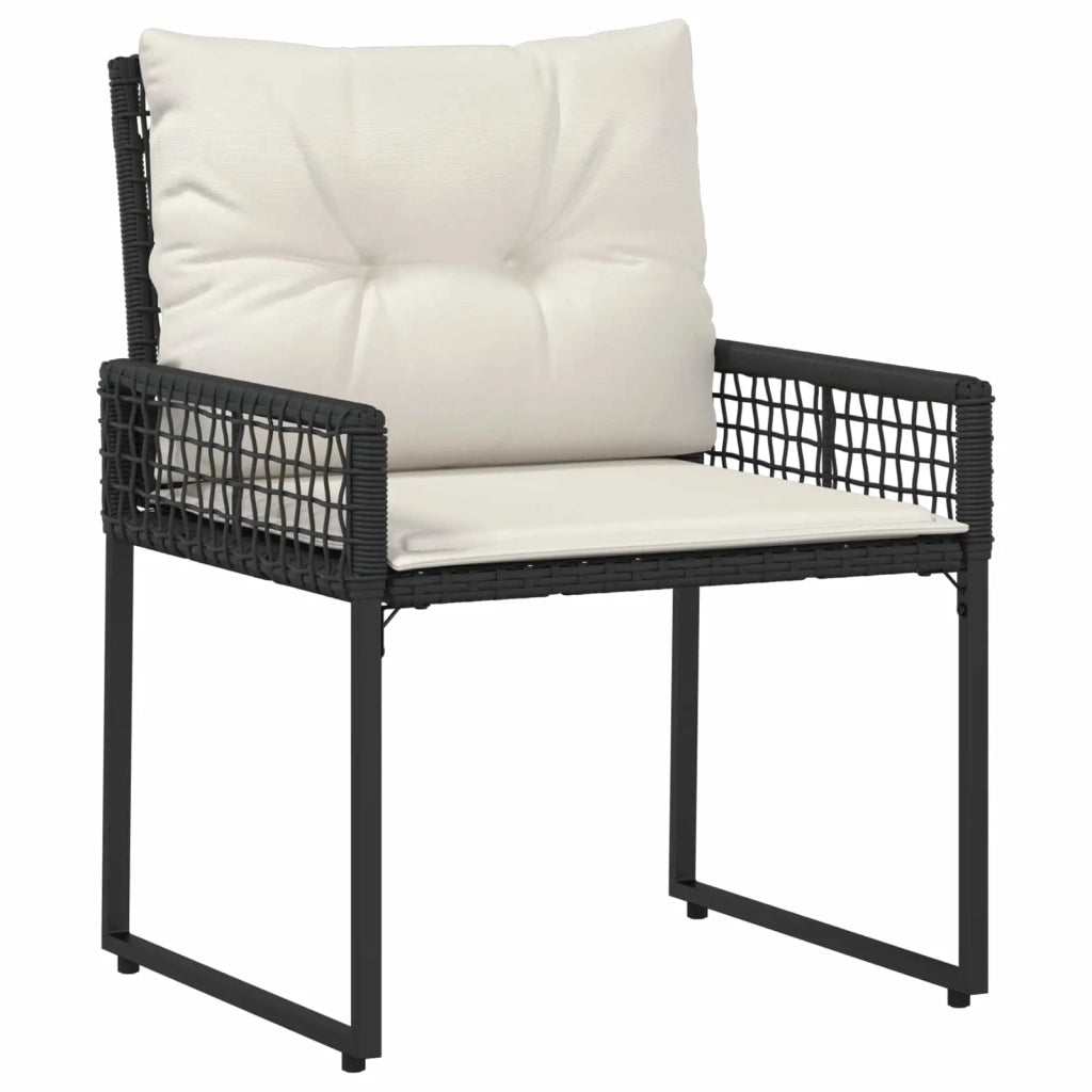 Set di Mobili da Esterno con cuscino 5 pcs Nero e Bianco