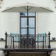 Ombrellone esterno a metà circonferenza con manubrio facile da azionare - Ombrello a metà circonferenza con apertura semicircolare per protezione dal sole per veranda o mobili per balcone - colore tana
