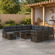 Set Divano da Giardino 13 pz Grigio e Grigio Scuro polyrattan 3436736