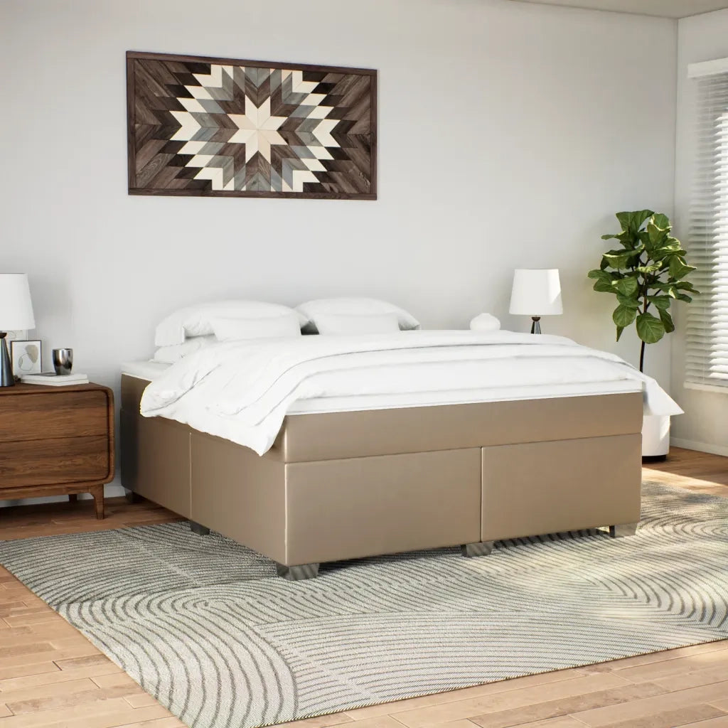 Giroletto a Molle con Materasso Cappuccino 180x200cm Similpelle
